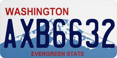 WA license plate AXB6632