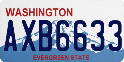 WA license plate AXB6633
