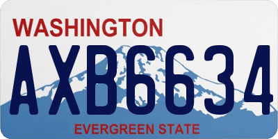 WA license plate AXB6634