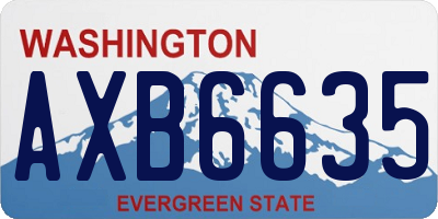 WA license plate AXB6635