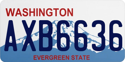 WA license plate AXB6636