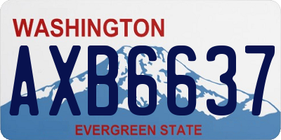 WA license plate AXB6637