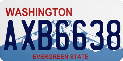 WA license plate AXB6638