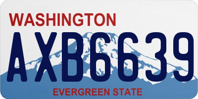 WA license plate AXB6639