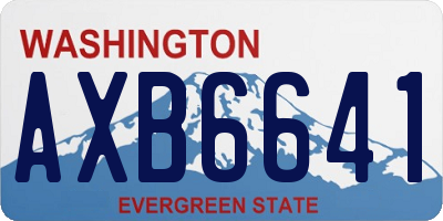WA license plate AXB6641