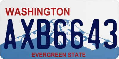WA license plate AXB6643