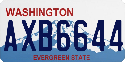 WA license plate AXB6644