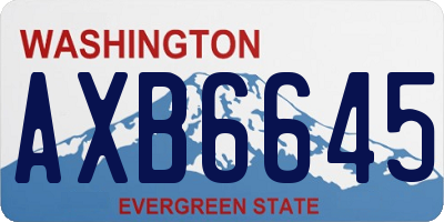 WA license plate AXB6645