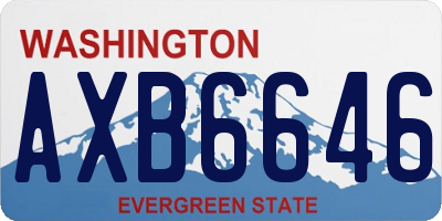 WA license plate AXB6646