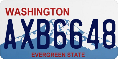 WA license plate AXB6648