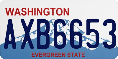 WA license plate AXB6653