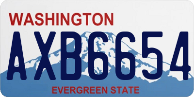 WA license plate AXB6654