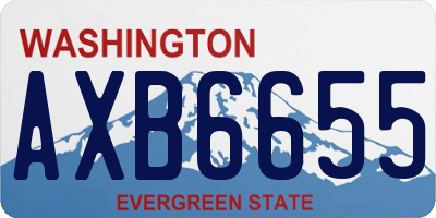 WA license plate AXB6655