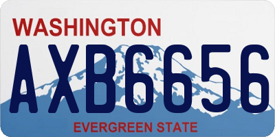 WA license plate AXB6656