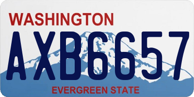 WA license plate AXB6657