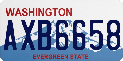 WA license plate AXB6658