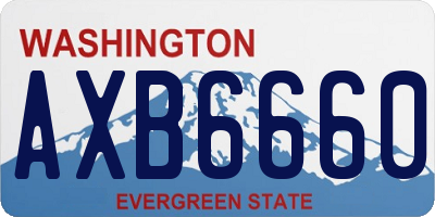 WA license plate AXB6660
