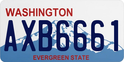 WA license plate AXB6661