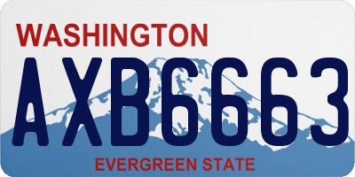 WA license plate AXB6663