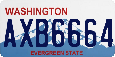 WA license plate AXB6664
