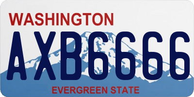 WA license plate AXB6666