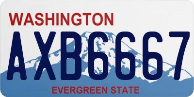 WA license plate AXB6667