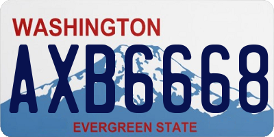 WA license plate AXB6668