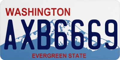 WA license plate AXB6669