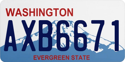 WA license plate AXB6671