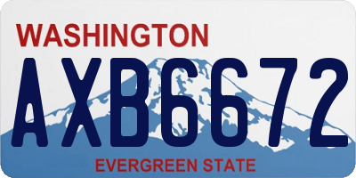 WA license plate AXB6672