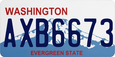 WA license plate AXB6673