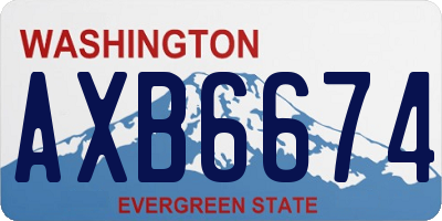 WA license plate AXB6674