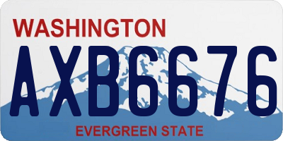 WA license plate AXB6676
