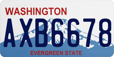WA license plate AXB6678