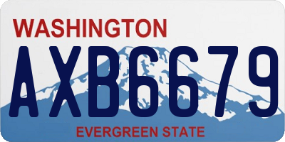 WA license plate AXB6679