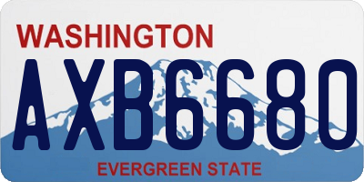 WA license plate AXB6680