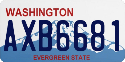 WA license plate AXB6681