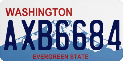 WA license plate AXB6684