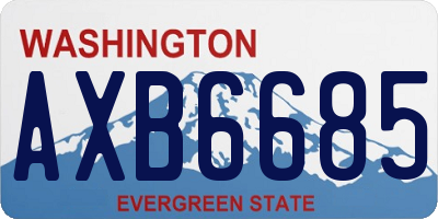 WA license plate AXB6685