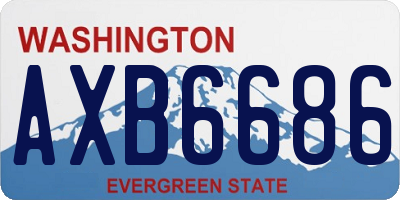 WA license plate AXB6686