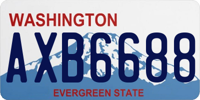 WA license plate AXB6688
