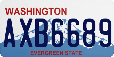 WA license plate AXB6689