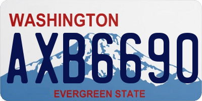 WA license plate AXB6690