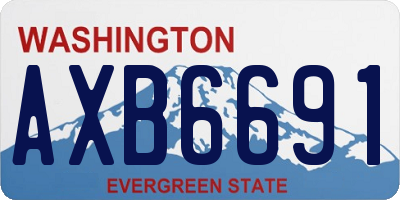WA license plate AXB6691