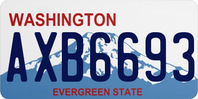 WA license plate AXB6693