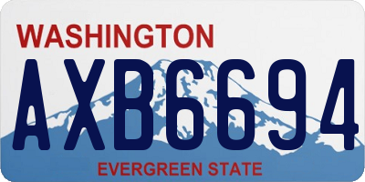 WA license plate AXB6694
