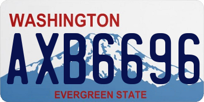 WA license plate AXB6696
