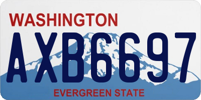 WA license plate AXB6697