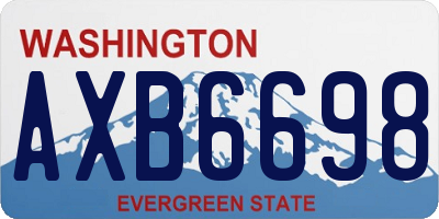 WA license plate AXB6698
