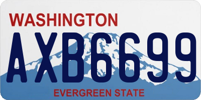 WA license plate AXB6699